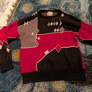 London Fog Geometric Patterned Sweater